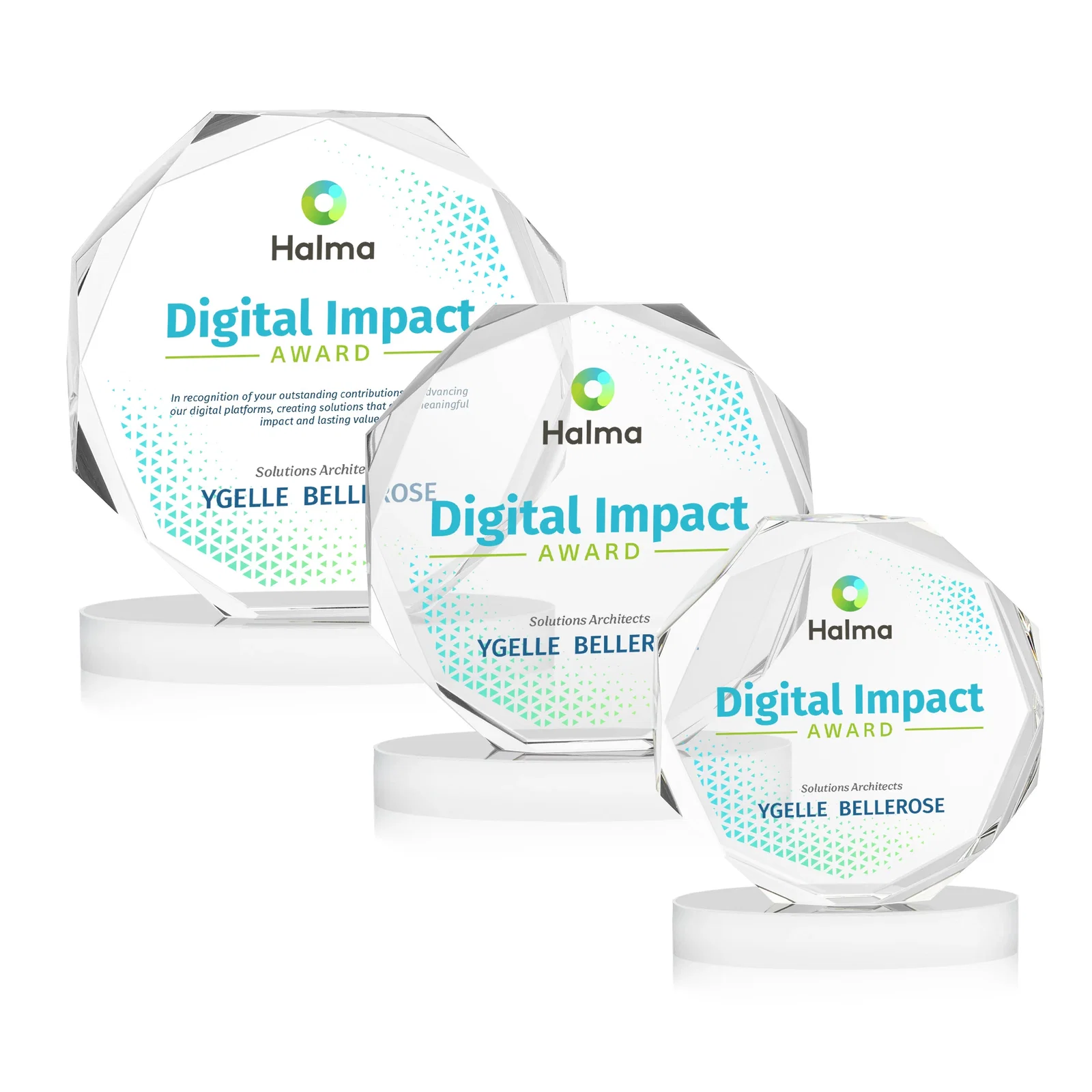 Customized Optical Crystal Gemstone Award With Nine Base Color Options, awards for safety achievement programs