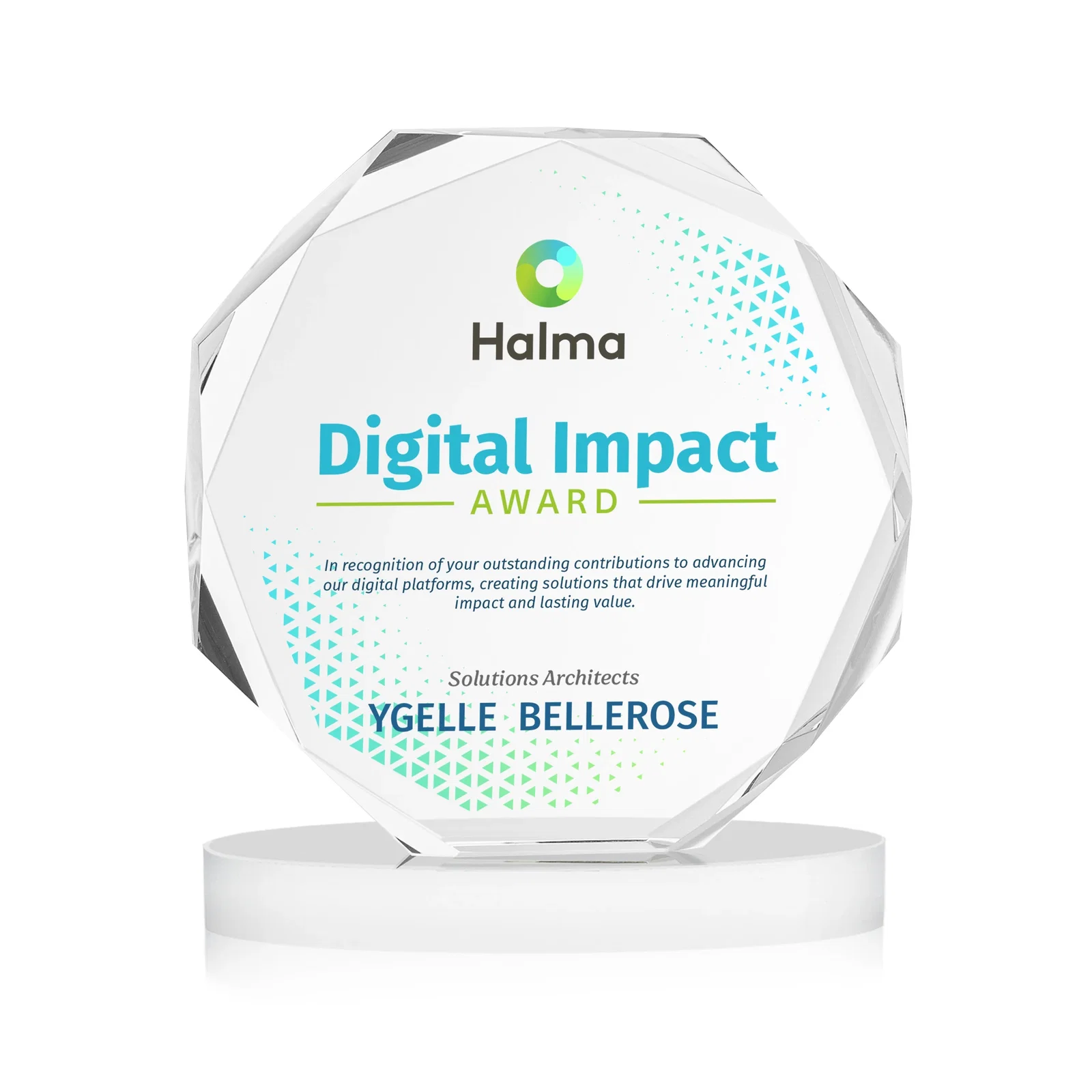 Customized Optical Crystal Gemstone Award With Nine Base Color Options, awards for company anniversary events