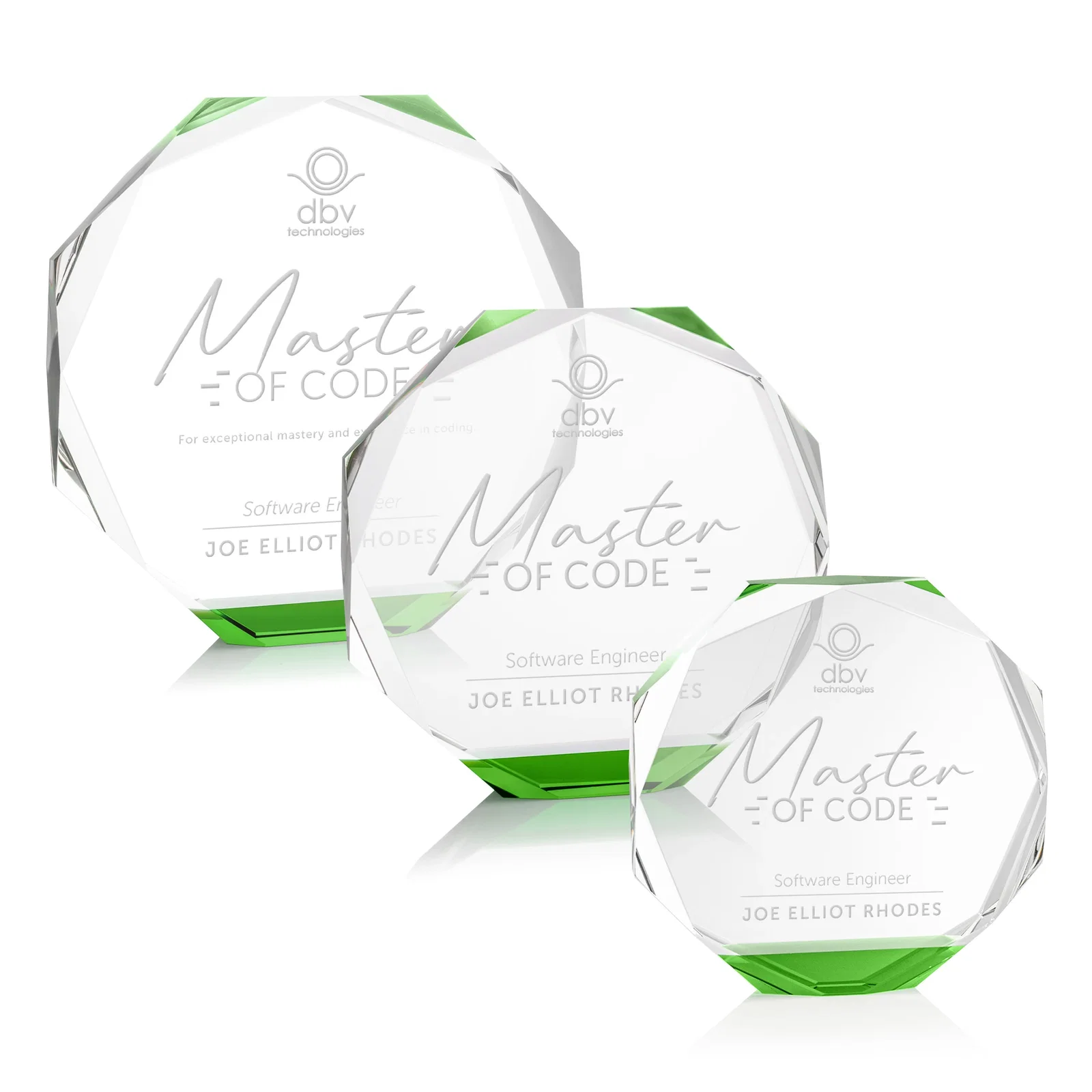 Custom Precision-Cut Optical Crystal Gemstone Award, awards for volunteer appreciation