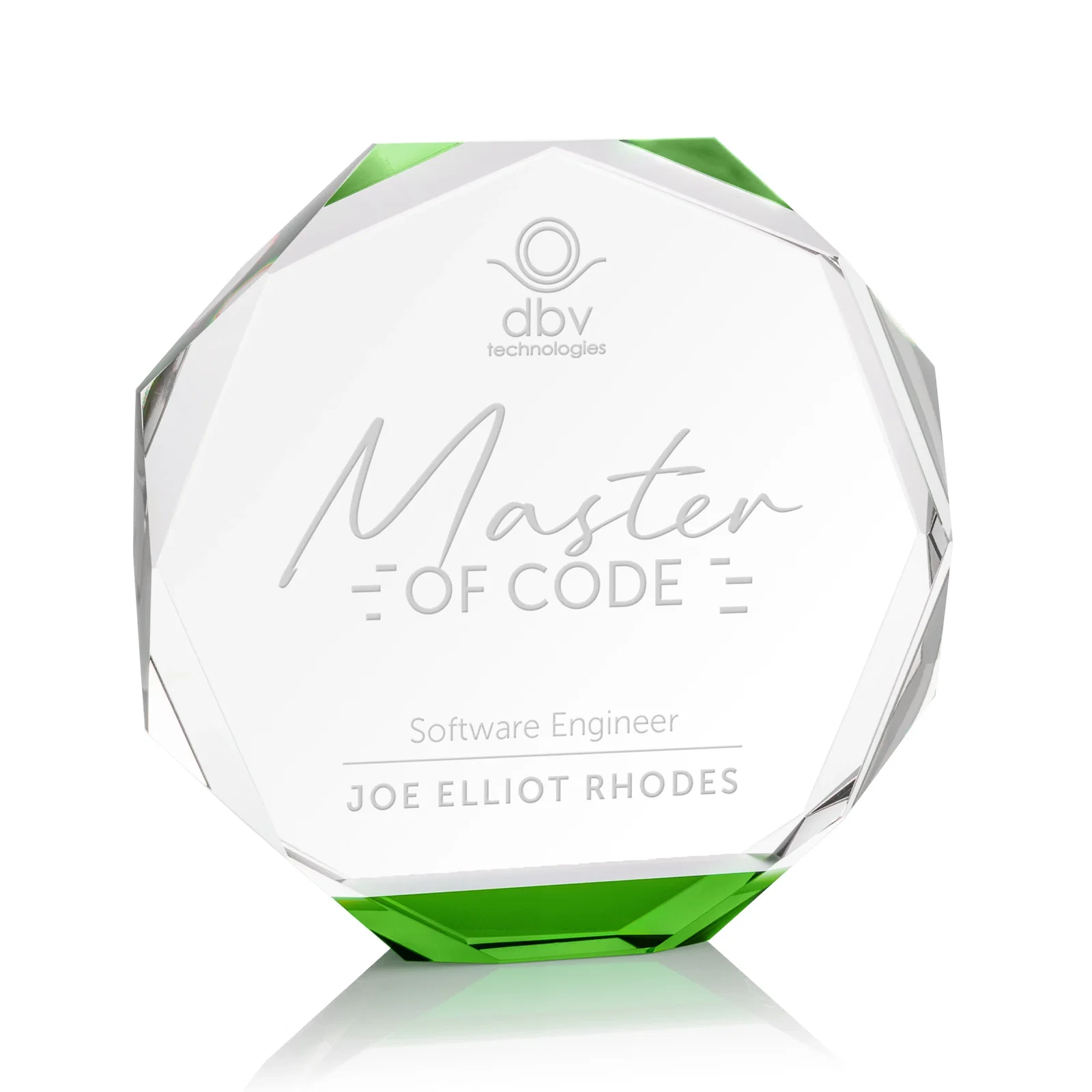 Custom Precision-Cut Optical Crystal Gemstone Award, awards for company anniversary events