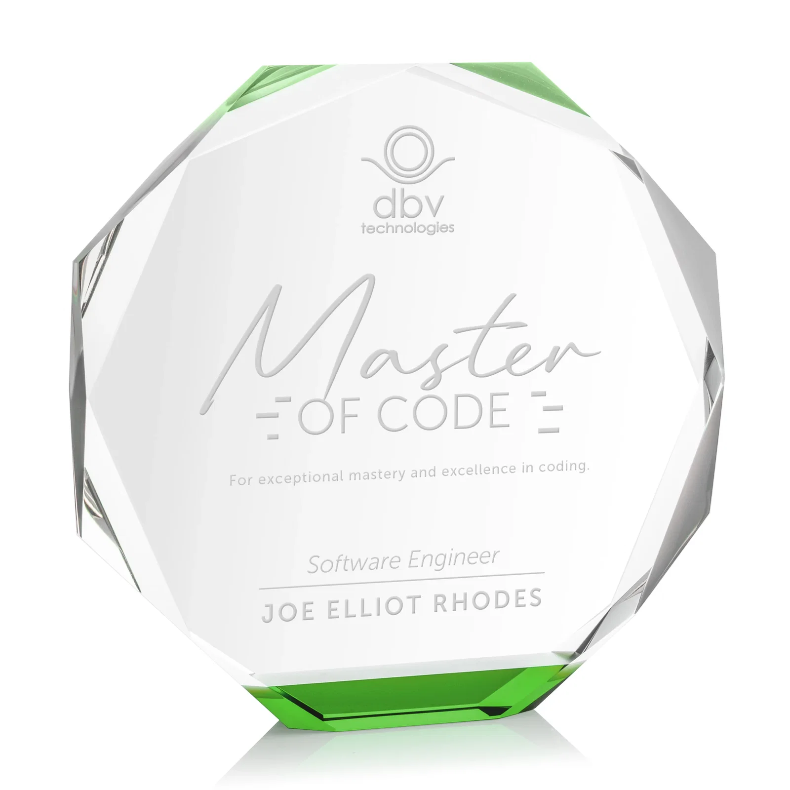 Personalized Precision-Cut Optical Crystal Gemstone Award, awards for employee recognition