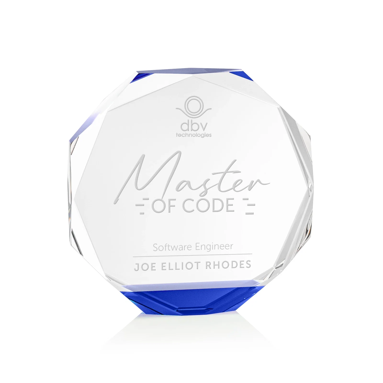 Personalized Precision-Cut Optical Crystal Gemstone Award, awards for service anniversary gifts