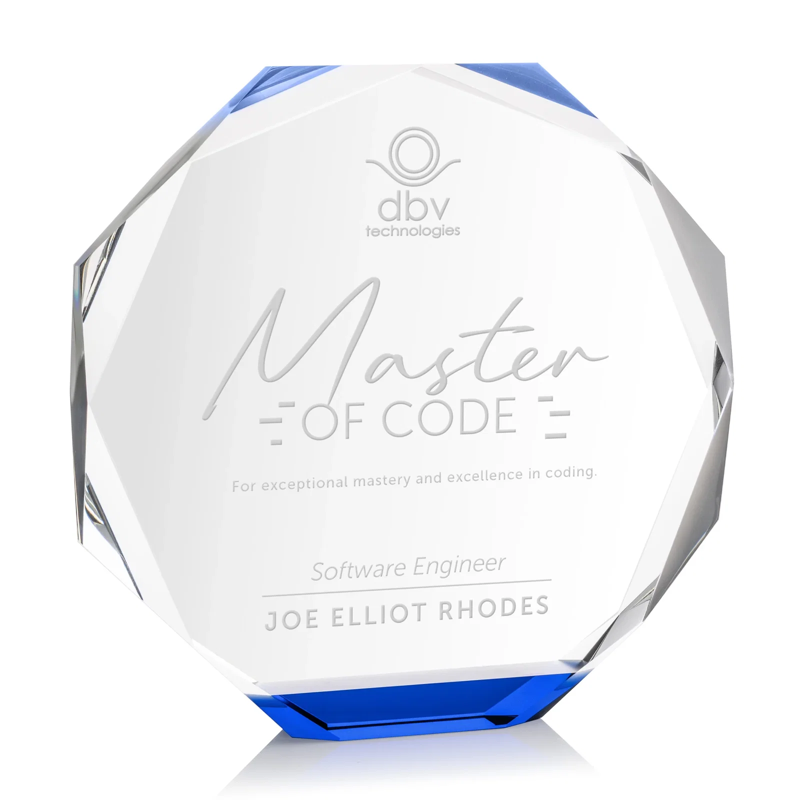 Personalized Precision-Cut Optical Crystal Gemstone Award, awards for retirement presentations