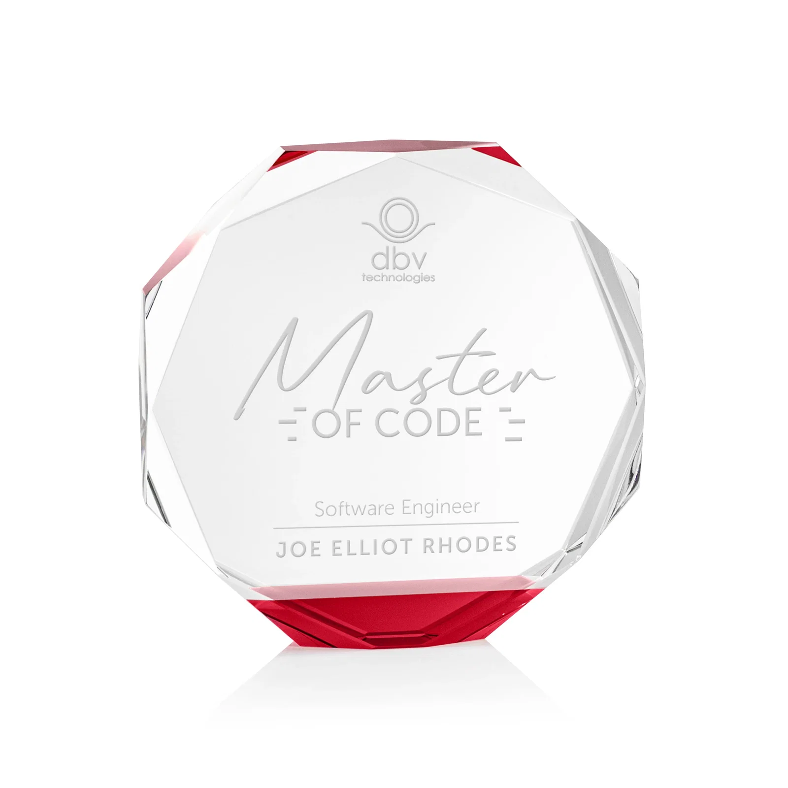 Personalized Precision-Cut Optical Crystal Gemstone Award, awards for donor appreciation