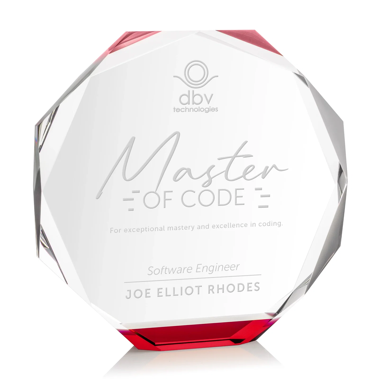 Personalized Precision-Cut Optical Crystal Gemstone Award, awards for safety achievement programs