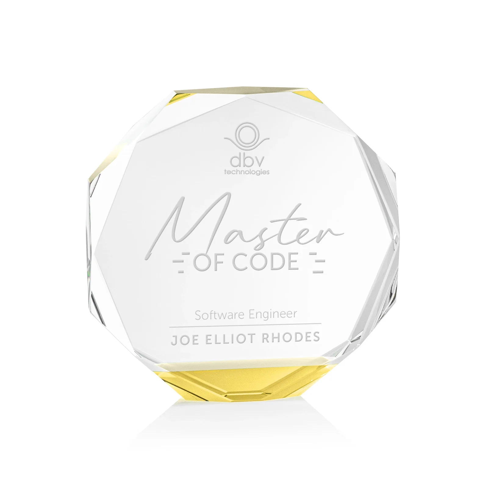 Custom Precision-Cut Optical Crystal Gemstone Award, awards for donor appreciation
