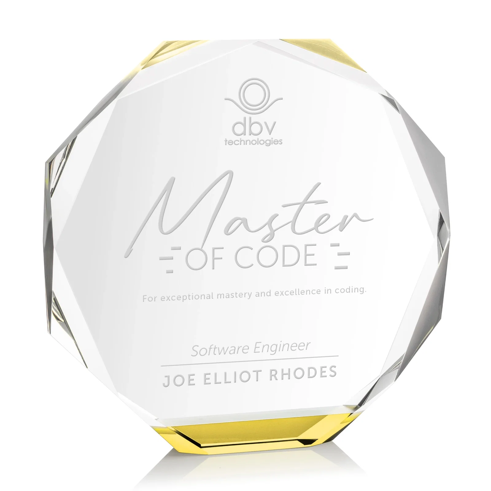 Custom Precision-Cut Optical Crystal Gemstone Award, awards for safety achievement programs