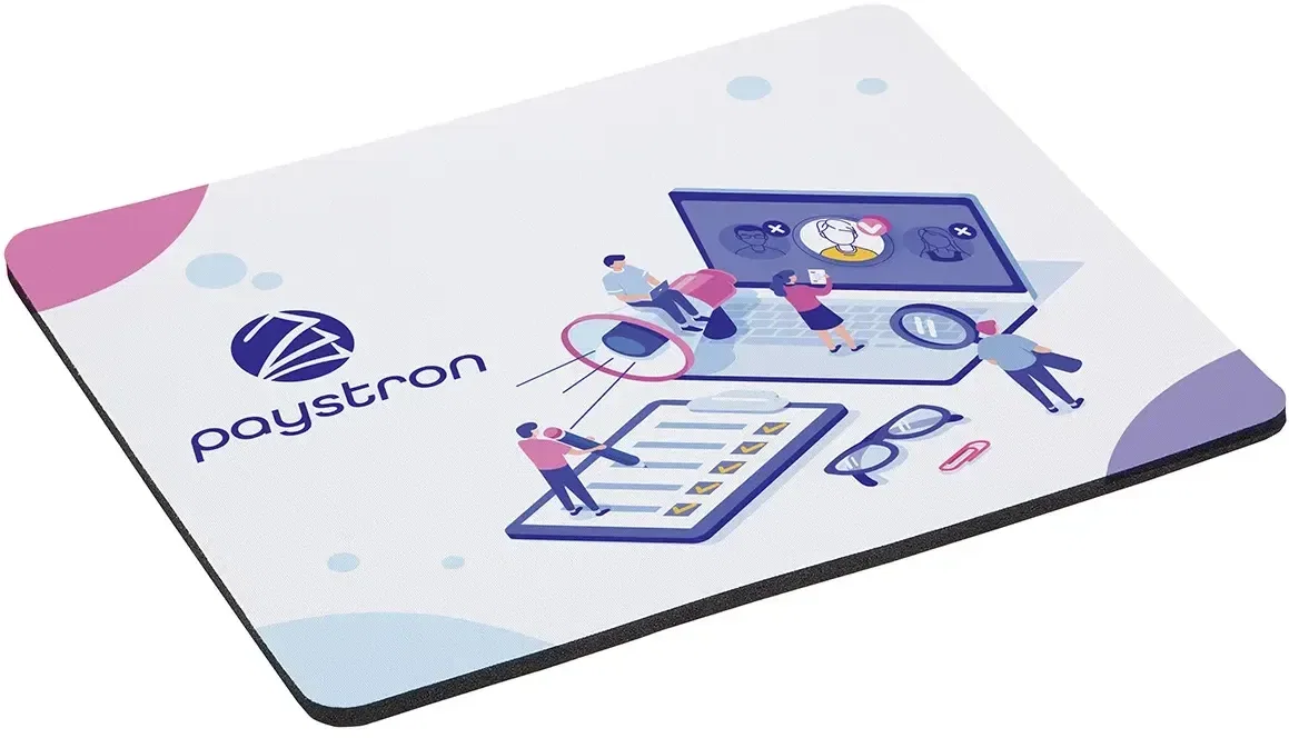 Accent custom branded antimicrobial mouse pad top view with logo area