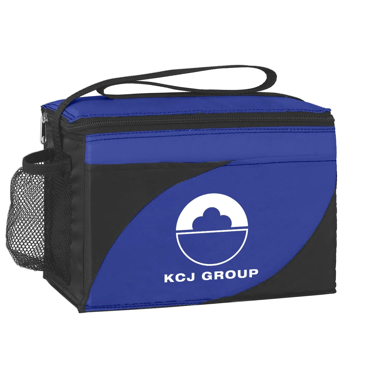 Compact cooler tote in black with lime green trim
