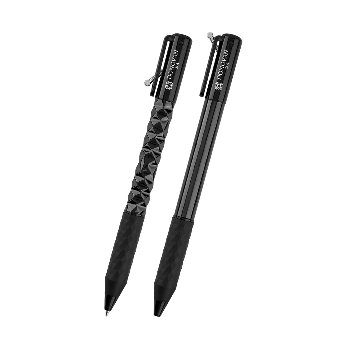 Recycled plastic pen with a ribbed accordion style barrel