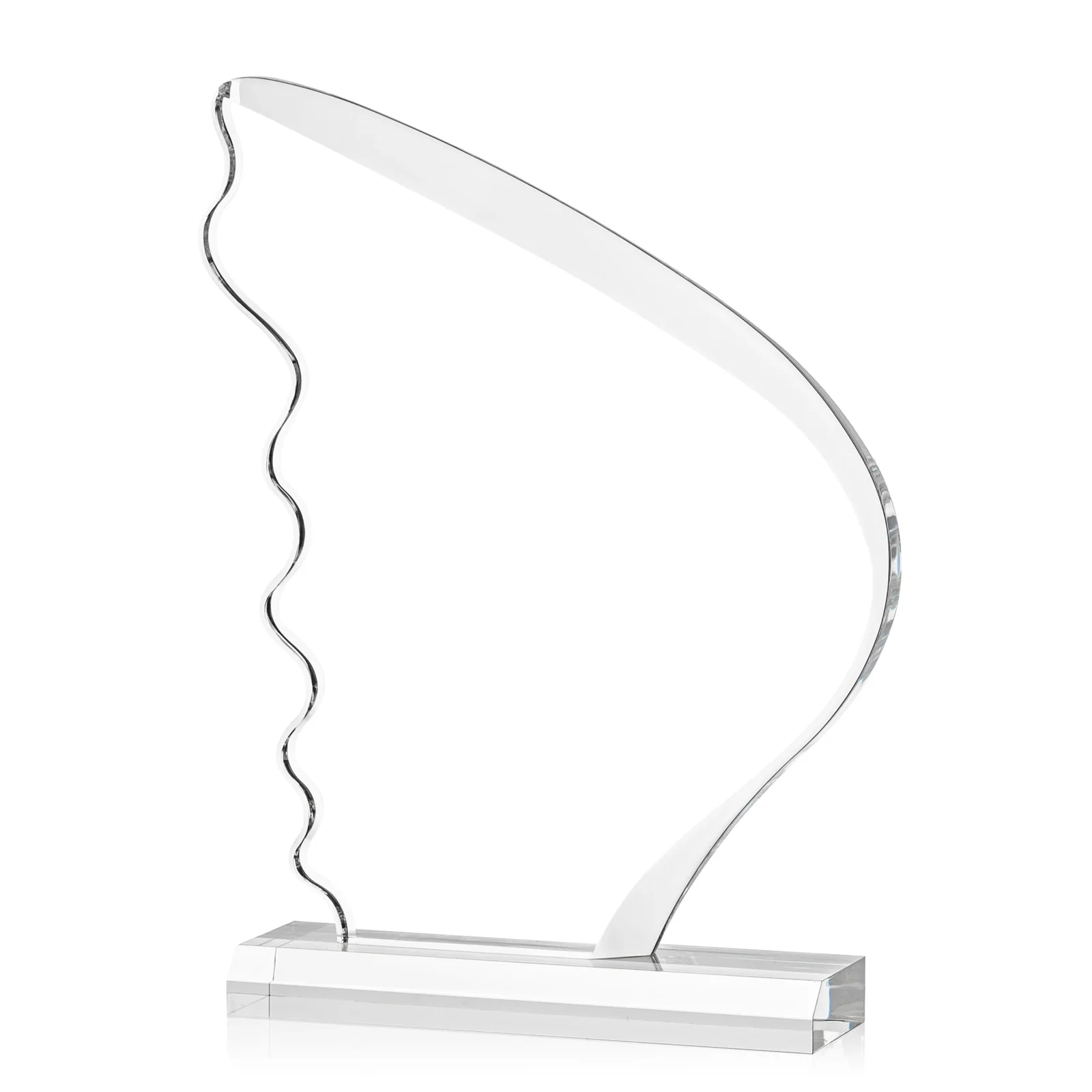 Custom Curved Wing-Shaped Acrylic Sail Award for dealer and partner awards