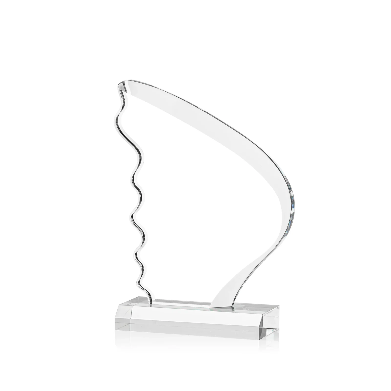 Custom Curved Wing-Shaped Acrylic Sail Award for safety achievement programs
