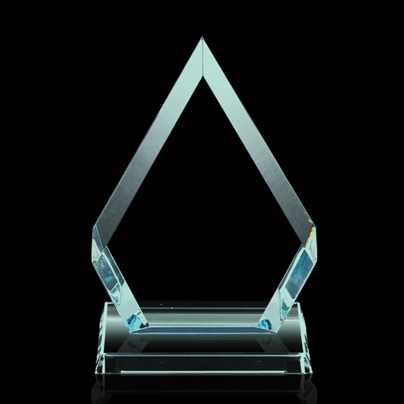 Custom Jade or Starfire Glass Diamond Award With Opposing Bevels for volunteer appreciation