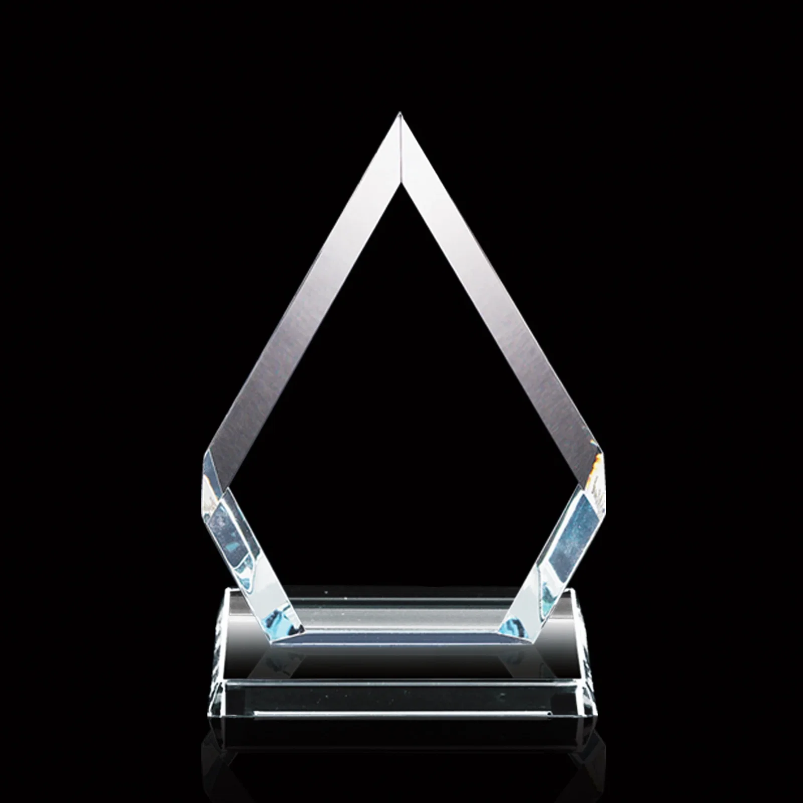 Custom Jade or Starfire Glass Diamond Award With Opposing Bevels for dealer and partner awards