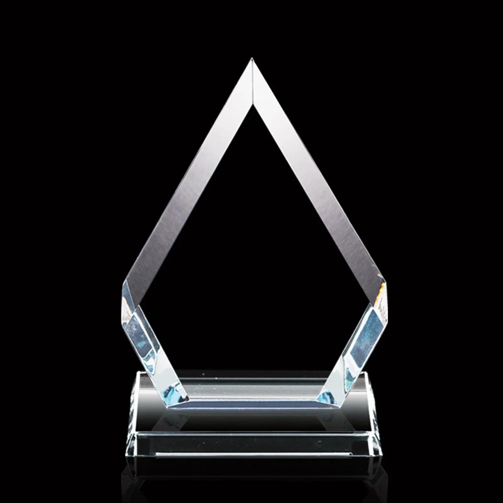 Custom Jade or Starfire Glass Diamond Award With Opposing Bevels for company anniversary events