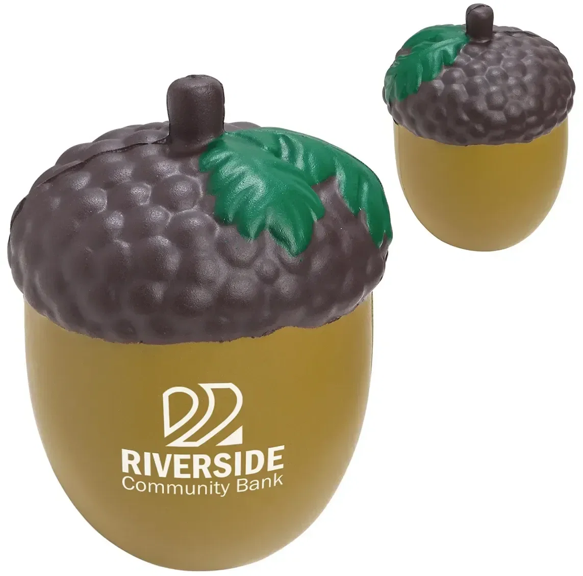 Custom Acorn Stress Reliever, branded autumn acorn squeeze toy for fall festivals and savings campaigns, promotional gift