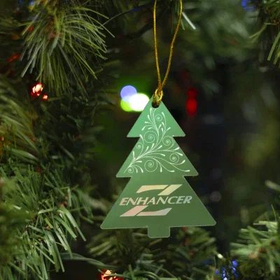 Tree shape hanging from a slim cord