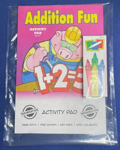 Addition Fun Kids Activity Pad - Fun Learning with One Color Imprint