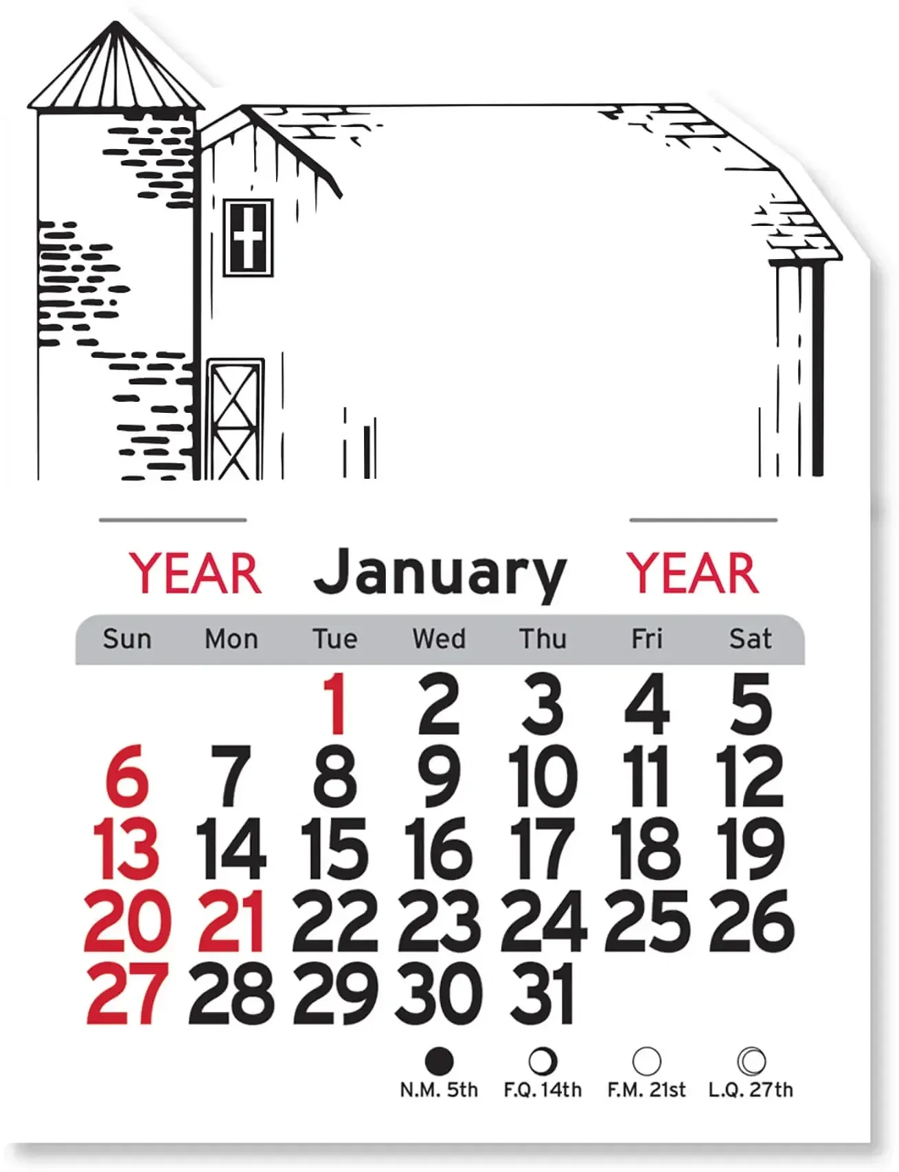 Peel-N-Stick® Barn Calendar