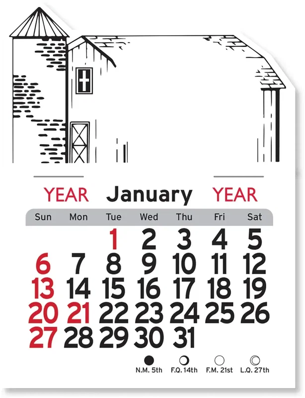 Peel-N-Stick® Barn Calendar