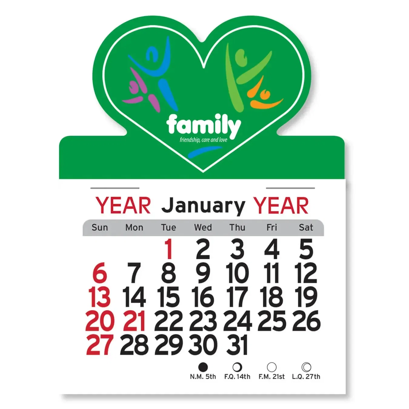 Custom Heart Peel-N-Stick® Calendar