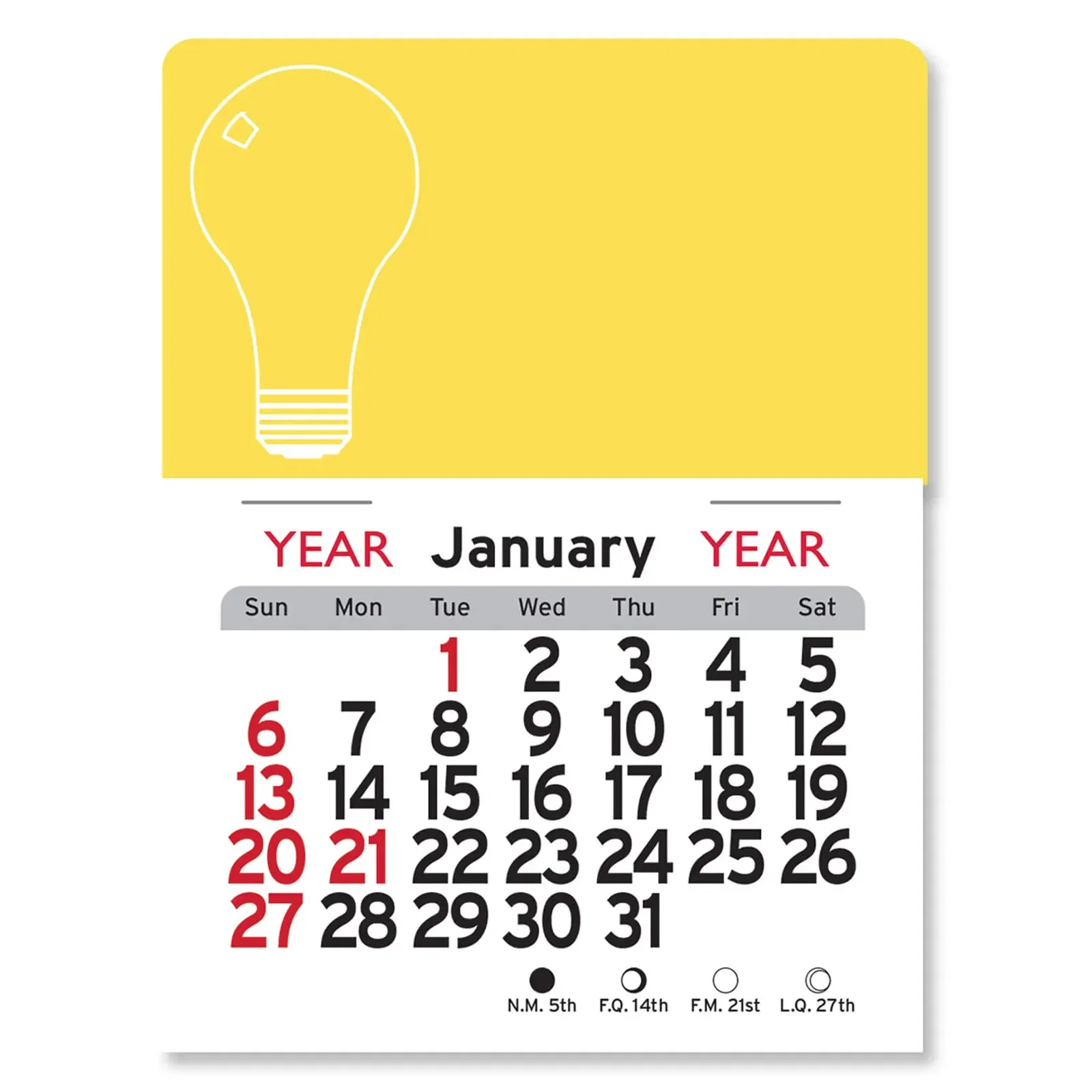Custom Light Bulb Calendar - Peel-N-Stick®
