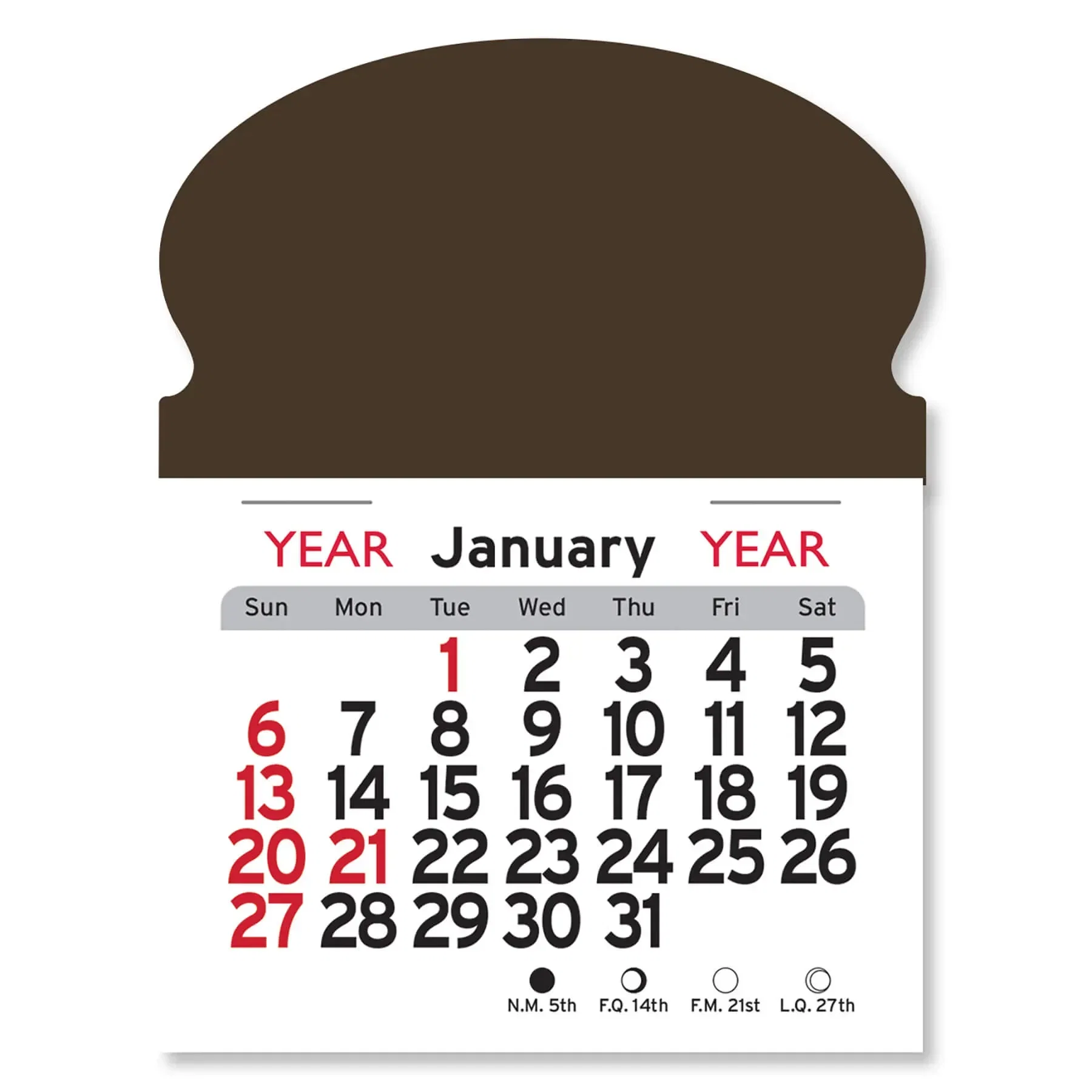 Custom Oval Peel-N-Stick® Calendar