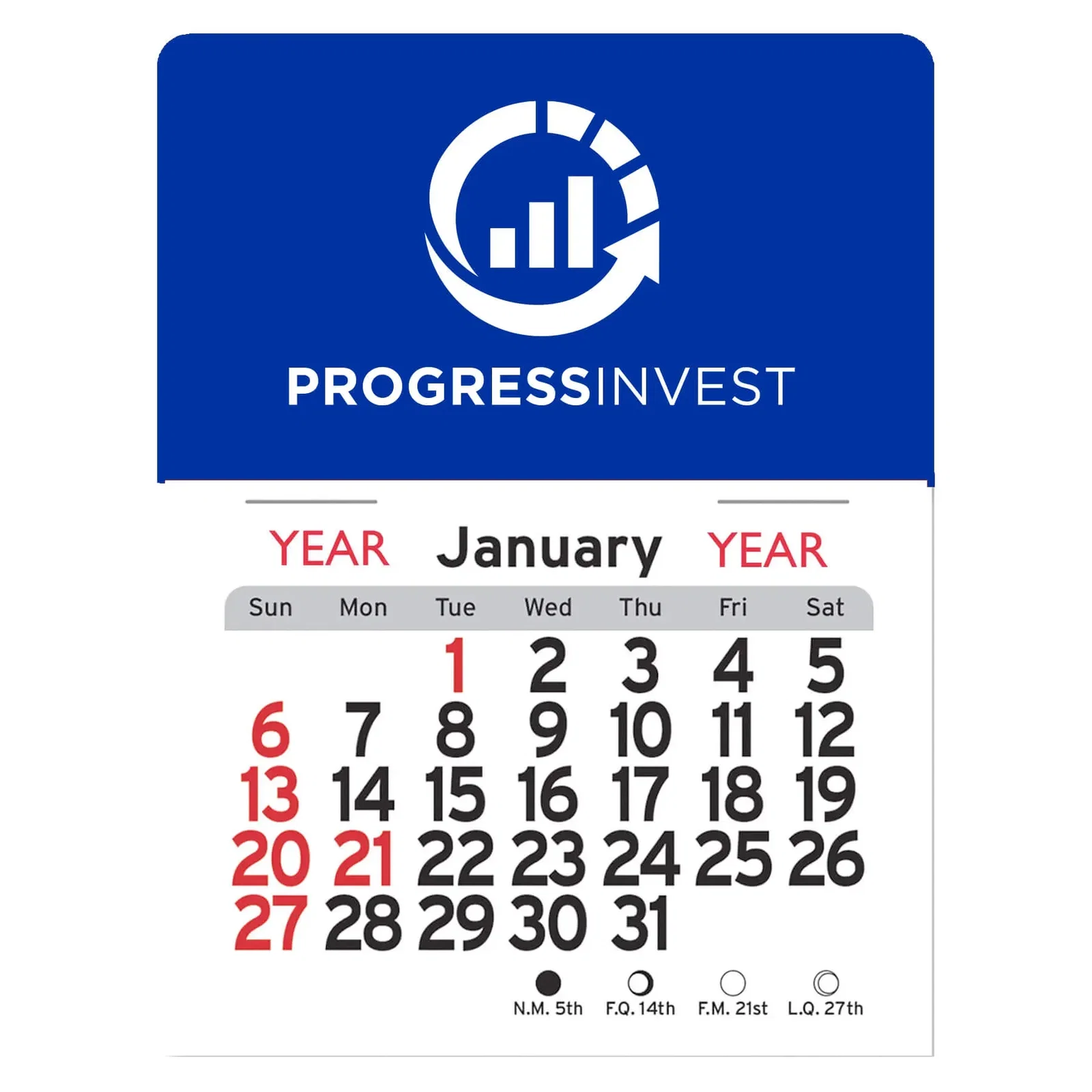 Custom Peel-N-Stick® Promotional Calendar - Rectangle