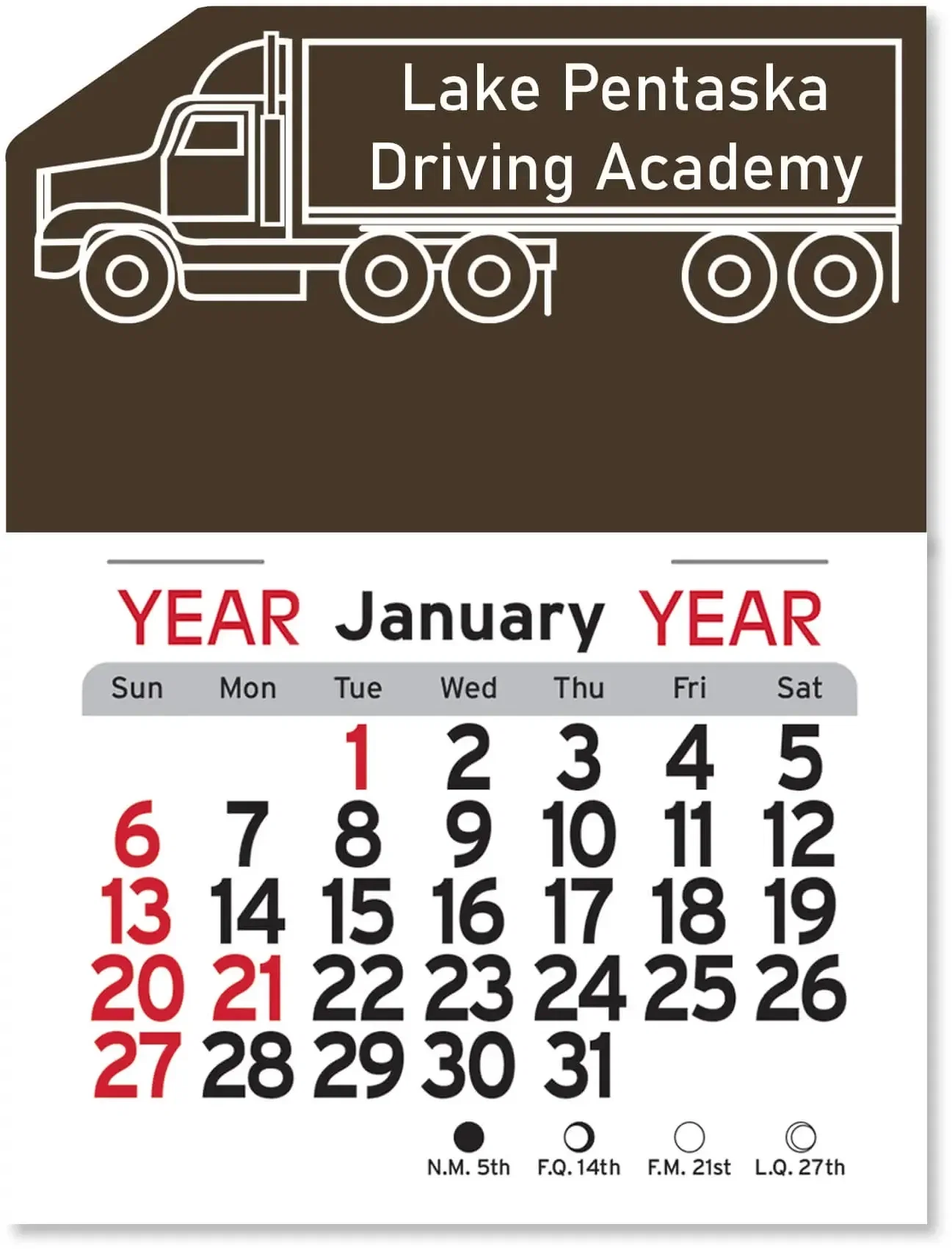 Custom Truck Calendar Pad — view 2