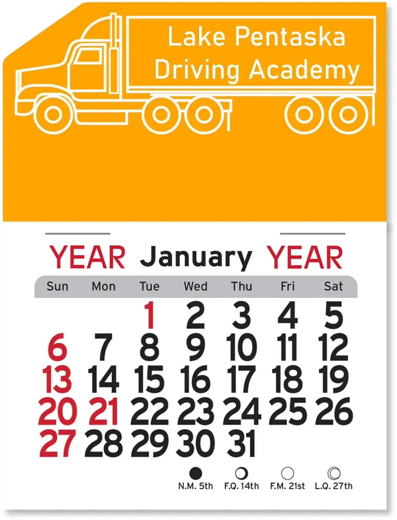 Custom Truck Calendar Pad — view 3