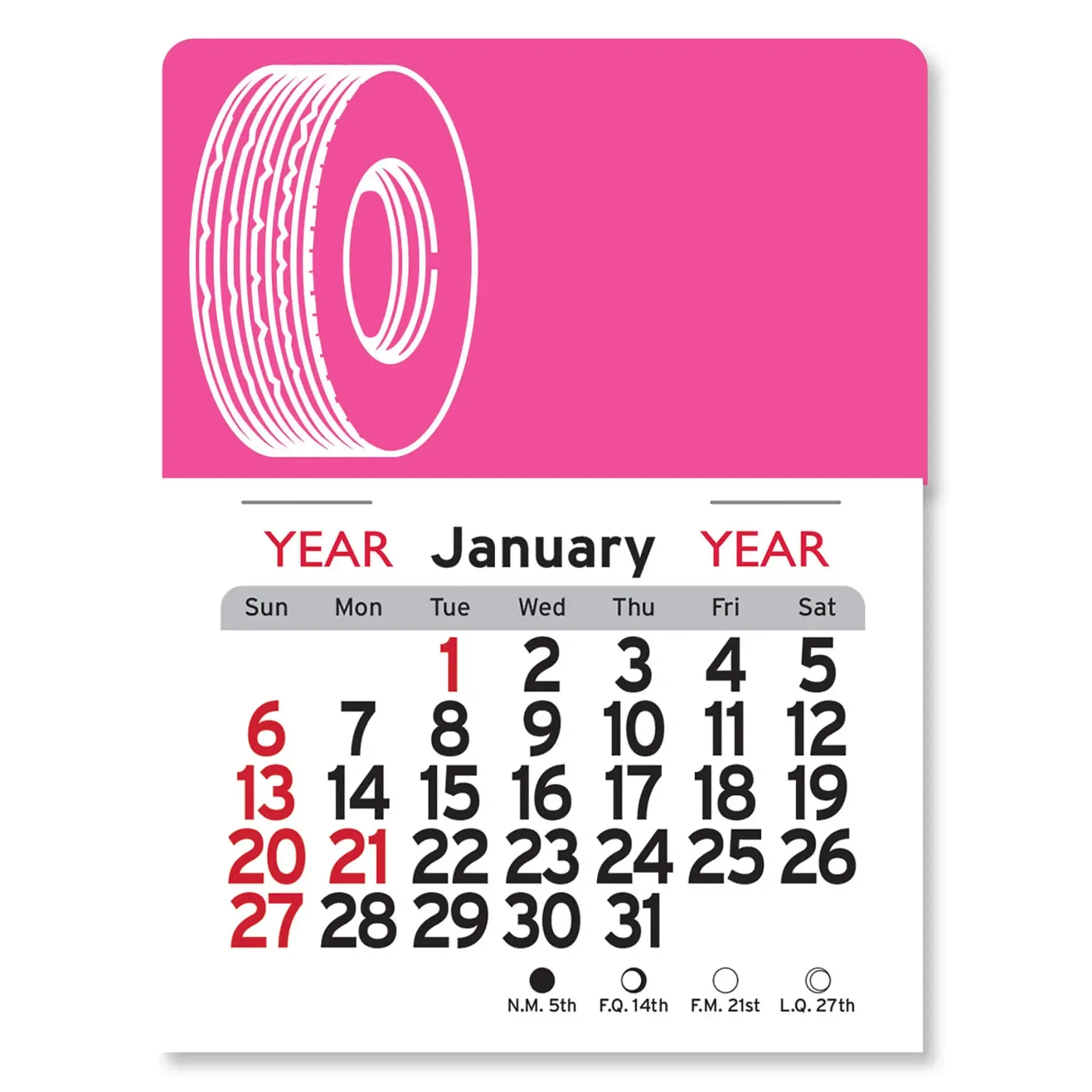 Custom Tire Calendar - Peel-N-Stick®