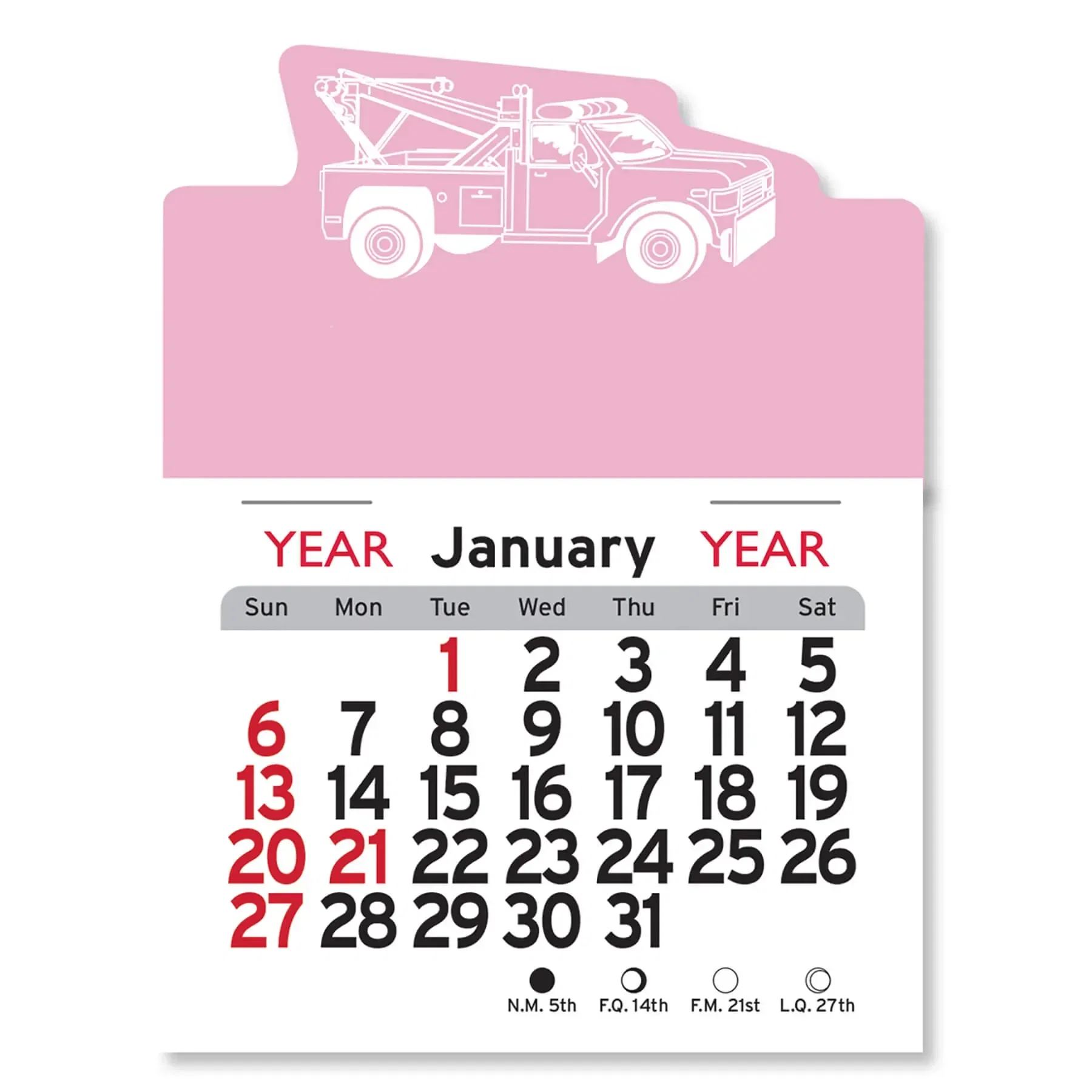 Tow Truck Peel-N-Stick® Calendar Pad