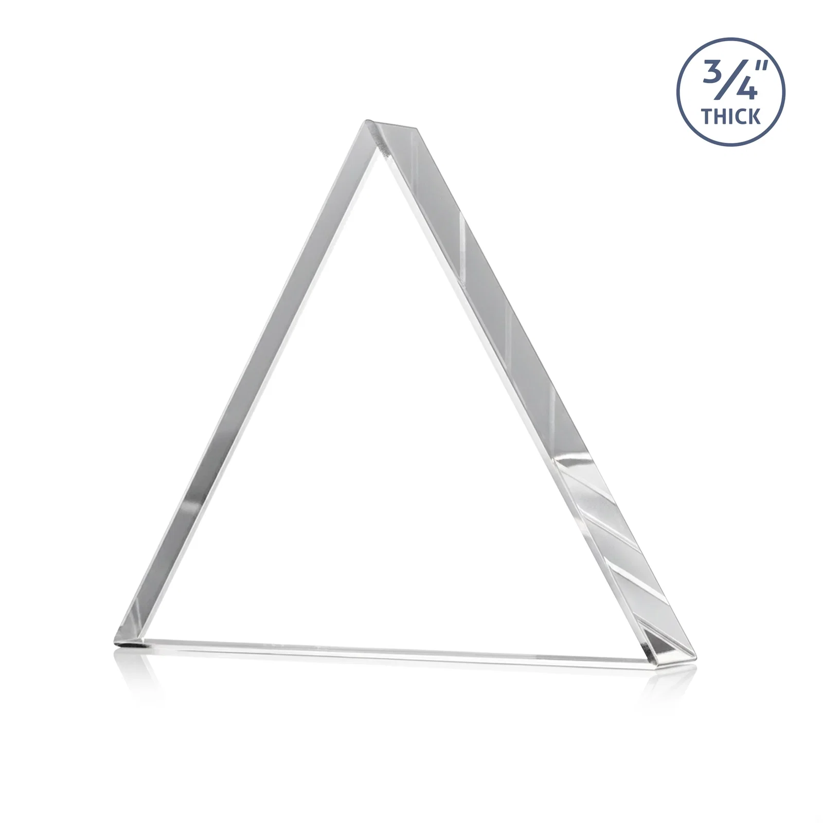 Custom printed Starfire Crystal Triangle Award With a Modern Silhouette for sales achievement awards