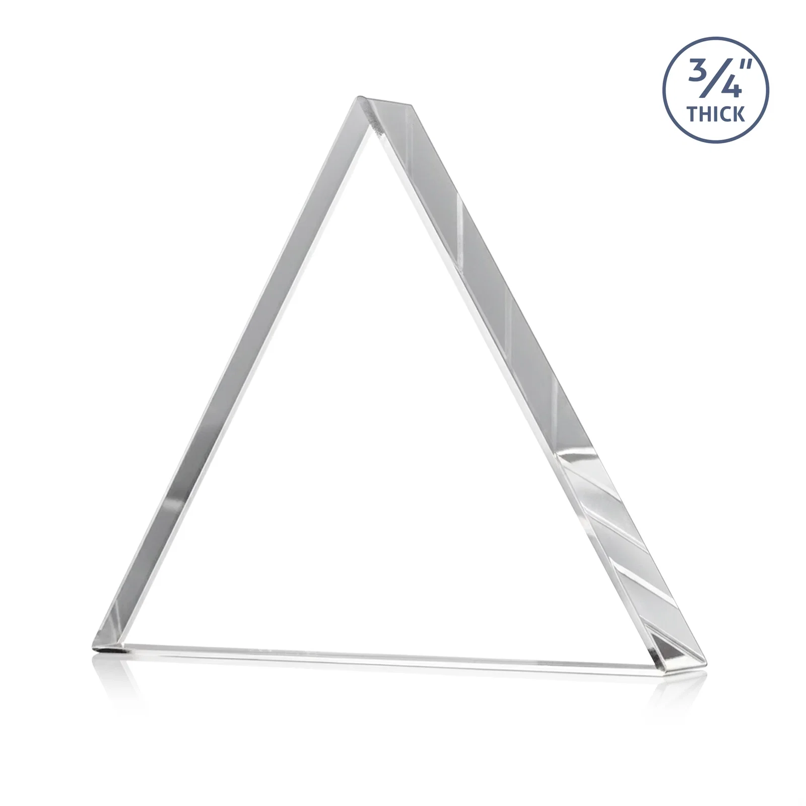 Custom printed Starfire Crystal Triangle Award With a Modern Silhouette for retirement presentations