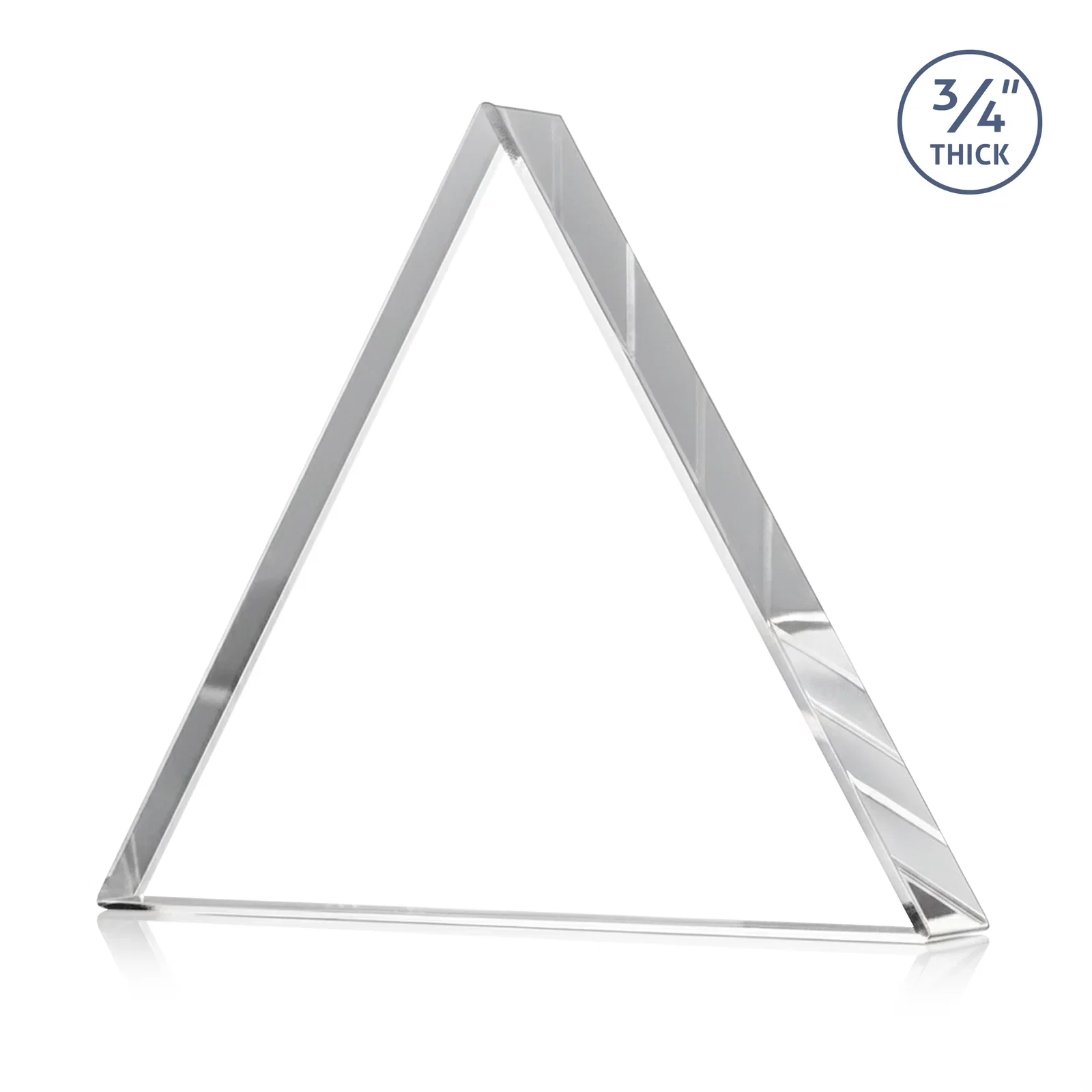 Custom printed Starfire Crystal Triangle Award With a Modern Silhouette for team milestone celebrations