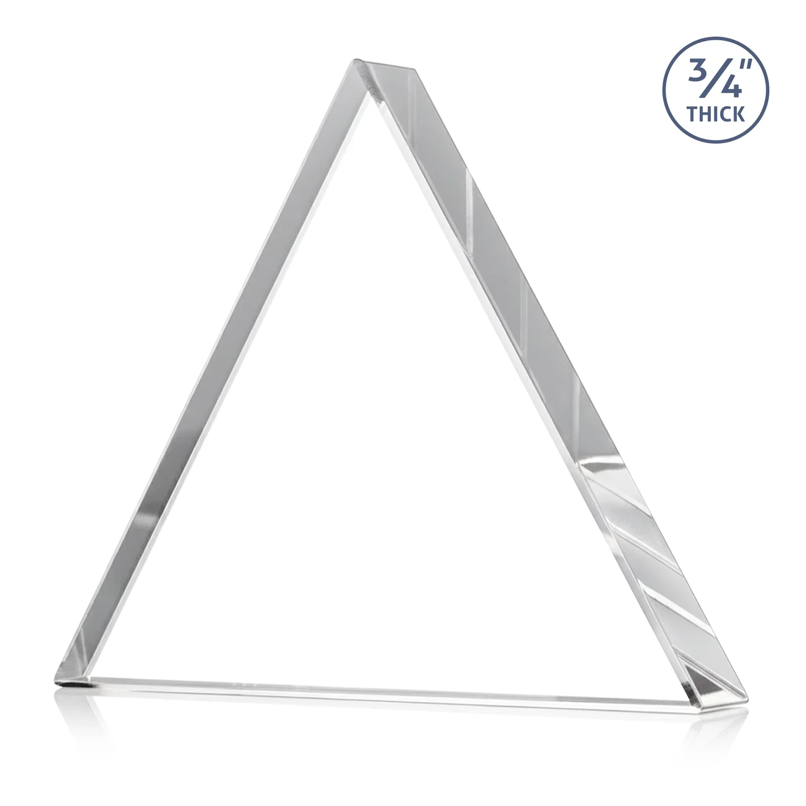 Custom printed Starfire Crystal Triangle Award With a Modern Silhouette for donor appreciation