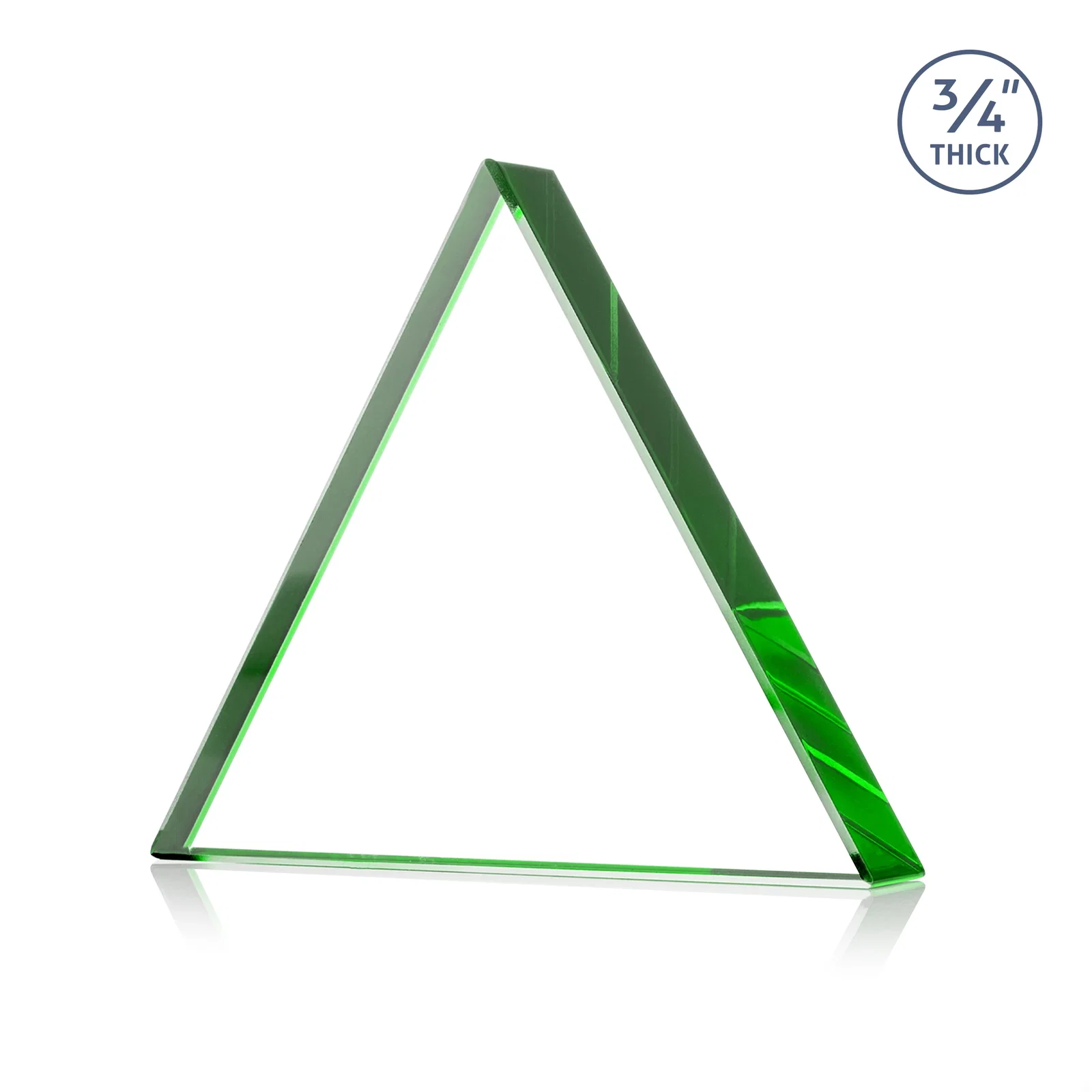 Custom printed Starfire Crystal Triangle Award With a Modern Silhouette for company anniversary events