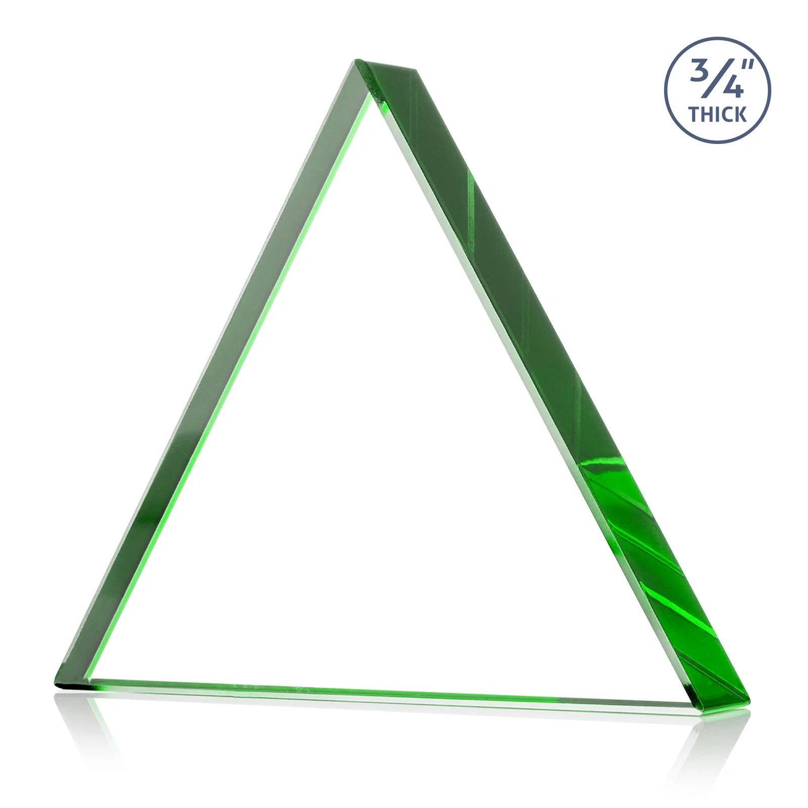 Customized Starfire Crystal Triangle Award With a Modern Silhouette for service anniversary gifts