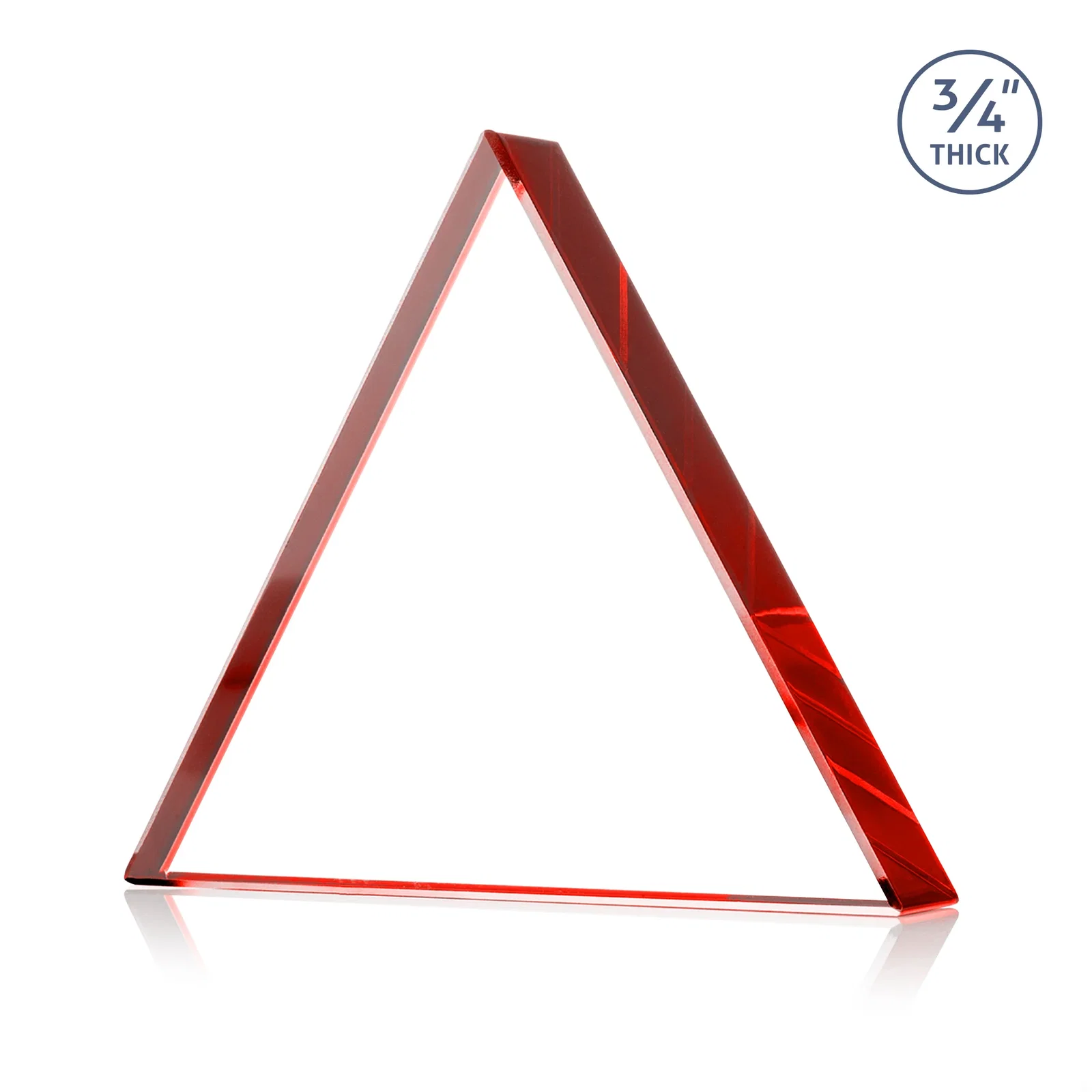 Customized Starfire Crystal Triangle Award With a Modern Silhouette for safety achievement programs