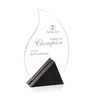 Starfire Crystal Flame Award on Paired Granite Triangle Bases