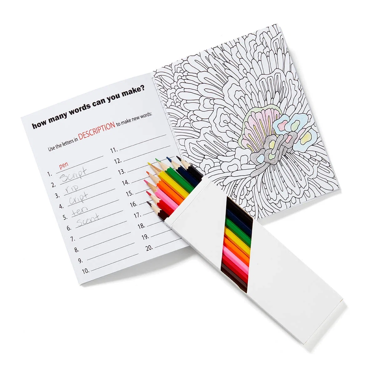 Adult Activity Journal Book & Colored Pencils — view 3