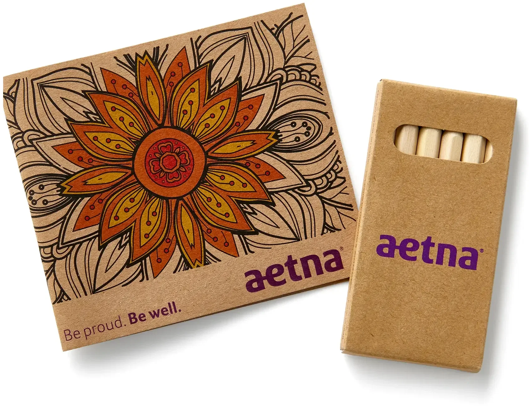 Adult Coloring Book & 6-Color Pencil Set To-Go with Full Color Imprint — view 3