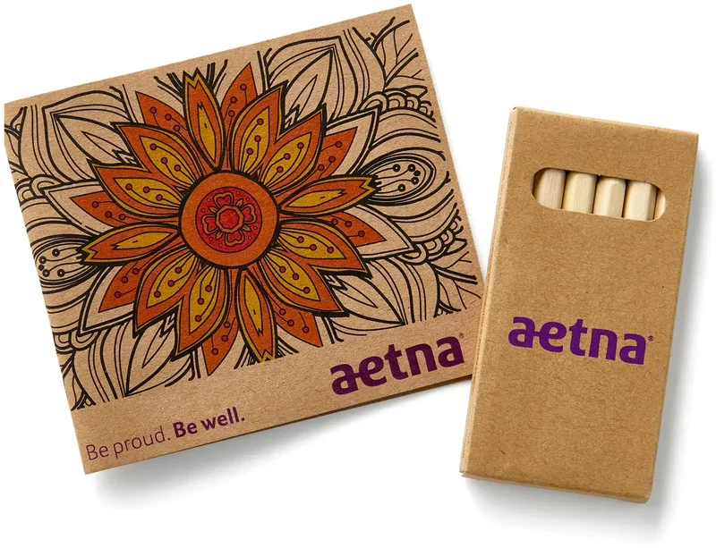 Adult Coloring Book & 6-Color Pencil Set To-Go with Full Color Imprint — view 3