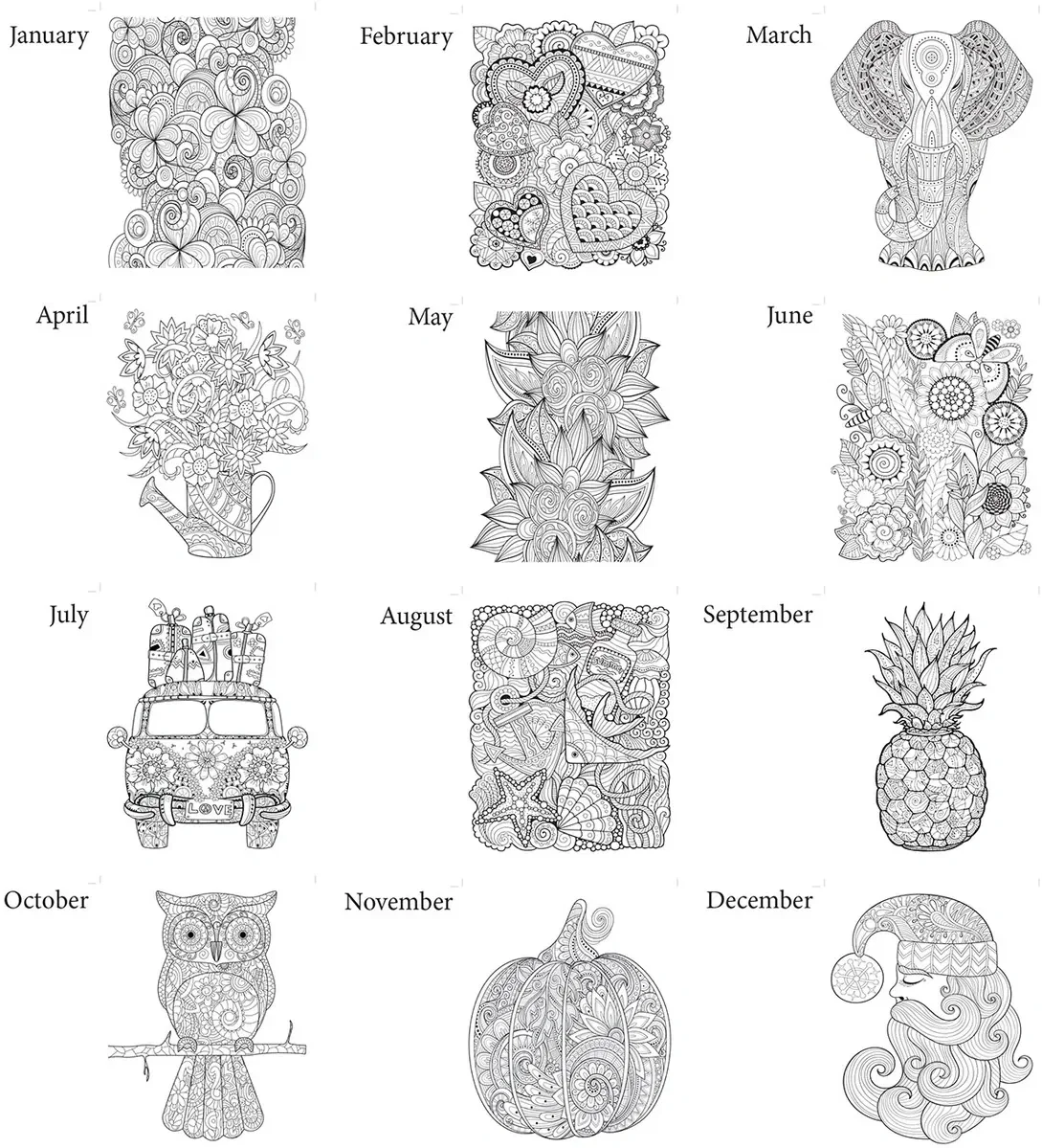 Adult Coloring Book Calendar — view 2