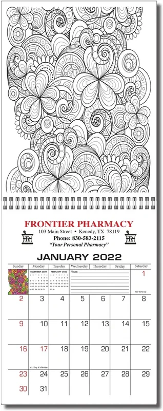 Adult Coloring Book Calendar — view 3