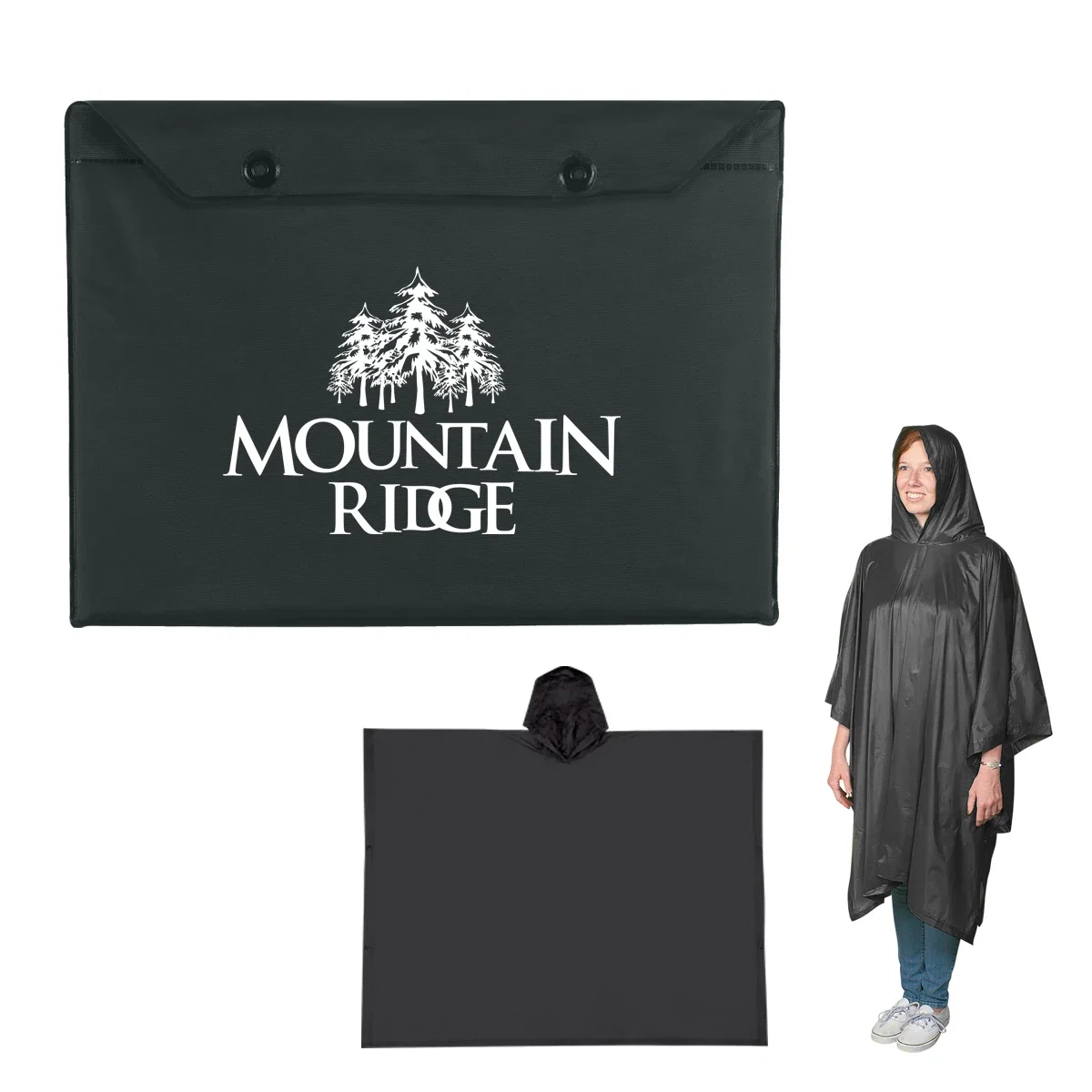 Adult Poncho being worn