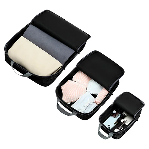 Promotional Aero LOFT packing cube open showing compression zipper