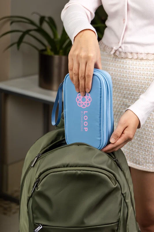 Closed view of the branded Aero LOFT Business First Tech Organizer showing the exterior finish