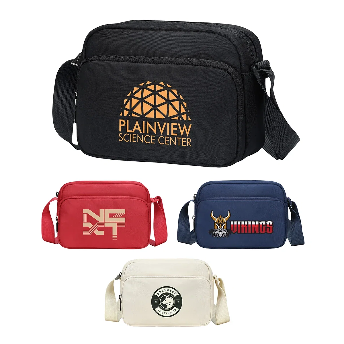 Custom Aero LOFT Crossbody Companion Bag, front view of the branded crossbody bag