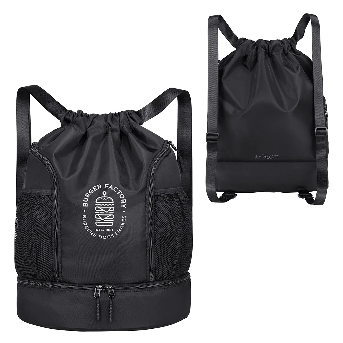 Custom Aero LOFT® DASH Sport Leisure Bag, front view of the branded bag